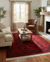 Samarkand Elegance Collection Area Rug -  Fergana Rectangle Red  lifestyle 12