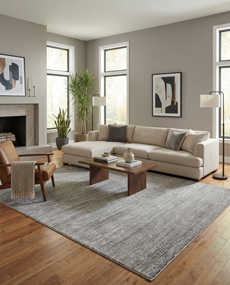 Bloomsbury Elegance Collection Area Rug -  Kensington (Gray) Rectangle Gray  lifestyle 7