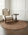 Berkshire Estate Collection Area Rug - Windsor (Cocoa Bean Brown) Round Cocoa Bean Brown  lifestyle 37