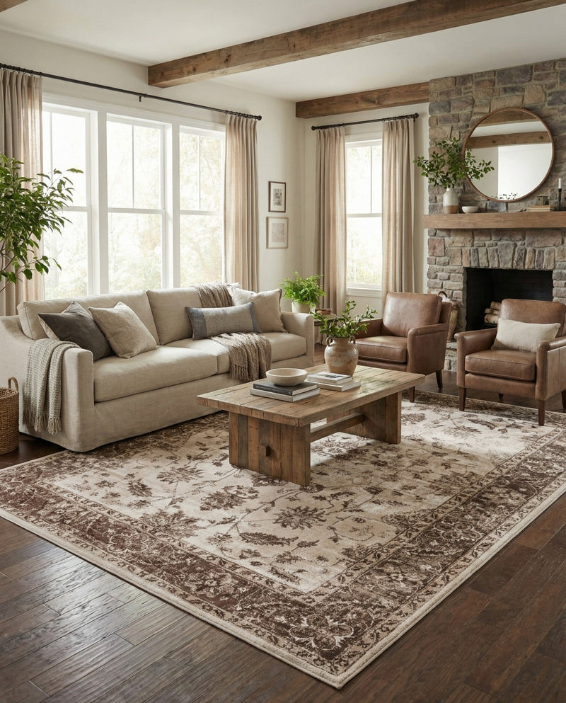 Andes Summit Collection Area Rug -  Aconcagua Rectangle Cream  lifestyle 25
