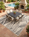 Seaside Blooms Collection Area Rug -  Evergreen (Charcoal Ivory) Square Charcoal Ivory  lifestyle 44