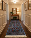 Samarkand Elegance Collection Area Rug -  Margilan (Blue) Runner Blue  lifestyle 44