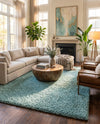 Alpine Plush Collection Area Rug -  Cortina (Aqua) Rectangle Aqua  lifestyle 16