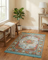Caribbean Breeze Collection Area Rug -  Floriana Rectangle Light Blue  lifestyle 30