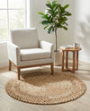 Woven Seaside Jute Collection Area Rug - Seaside Round Natural  lifestyle 14