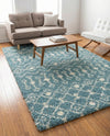 Berber Lattice Shag Collection Area Rug - Atlas (Light Blue) Rectangle Light Blue  lifestyle 9