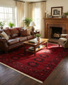 Samarkand Elegance Collection Area Rug -  Fergana Rectangle Red  lifestyle 20