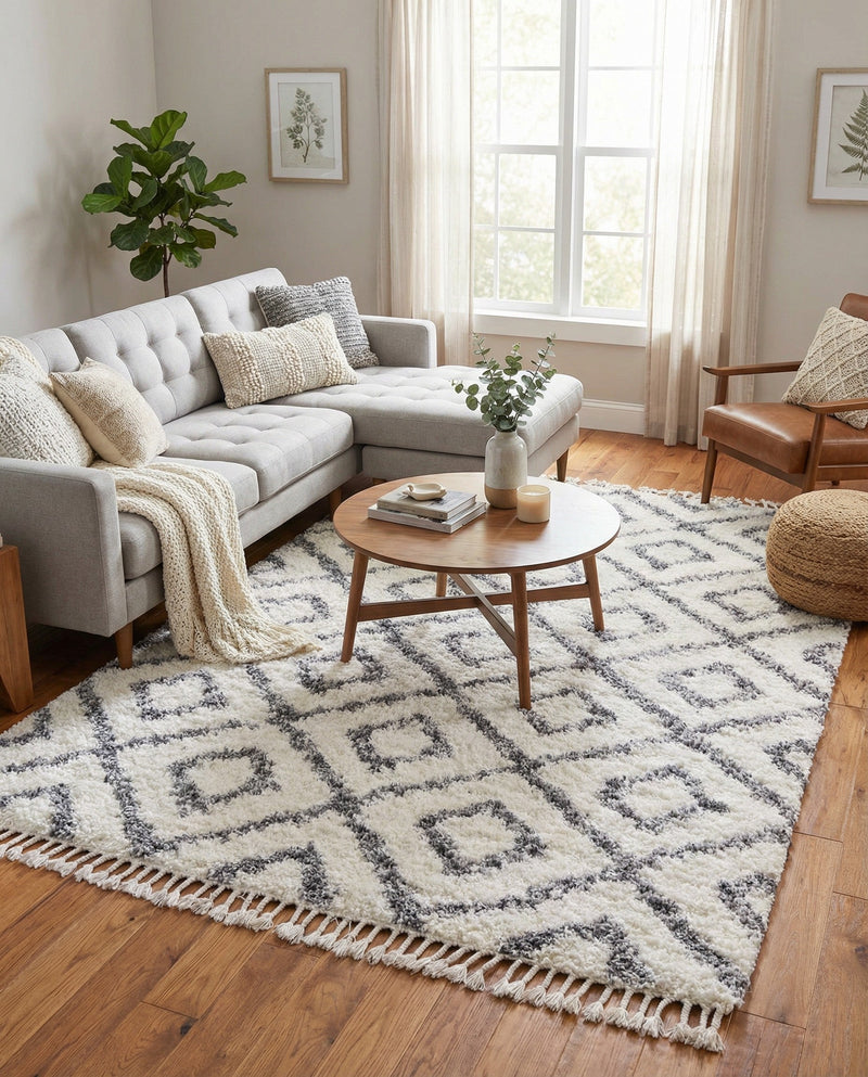 Cozy Cove Shag Collection Area Rug -  Dunes Rectangle Ivory  lifestyle 28