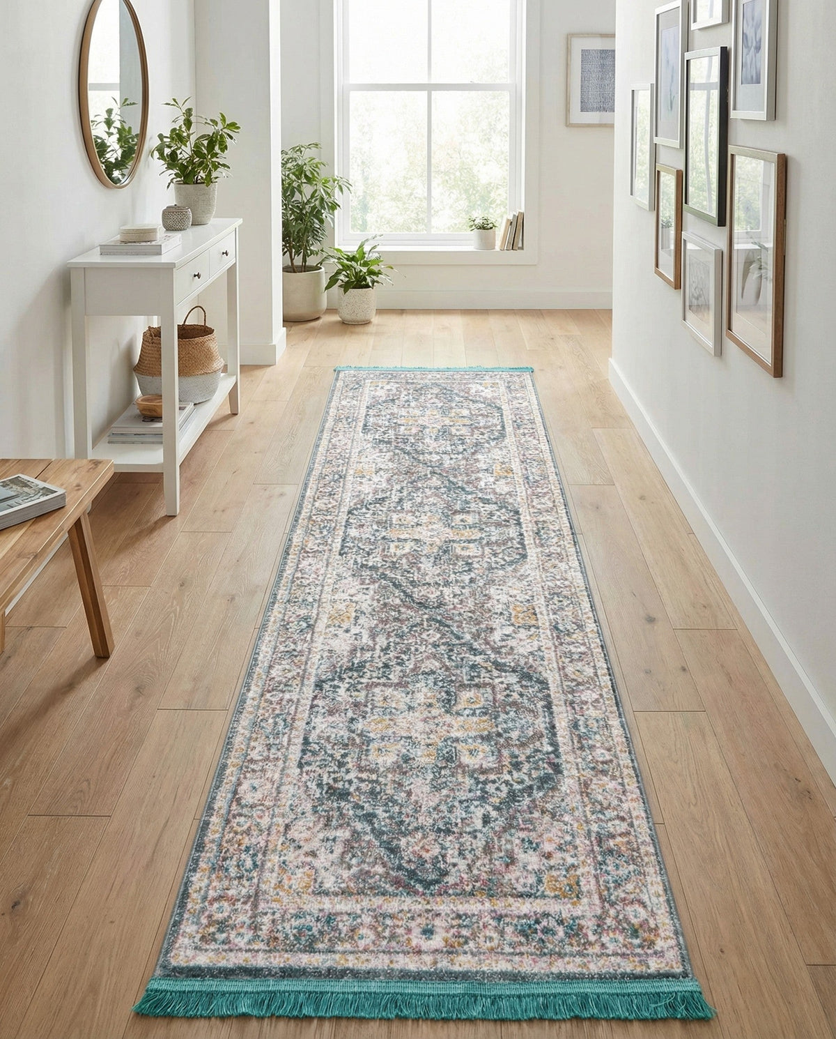 Caribbean Breeze Collection Area Rug -  Andros Runner Gray  lifestyle 147