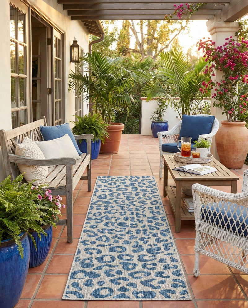 Savannah Escape Collection Area Rug -  Amazon (Blue) Runner Blue  lifestyle 45