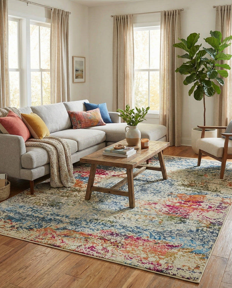Caribbean Breeze Collection Area Rug -  Isla Rectangle Cream  lifestyle 10