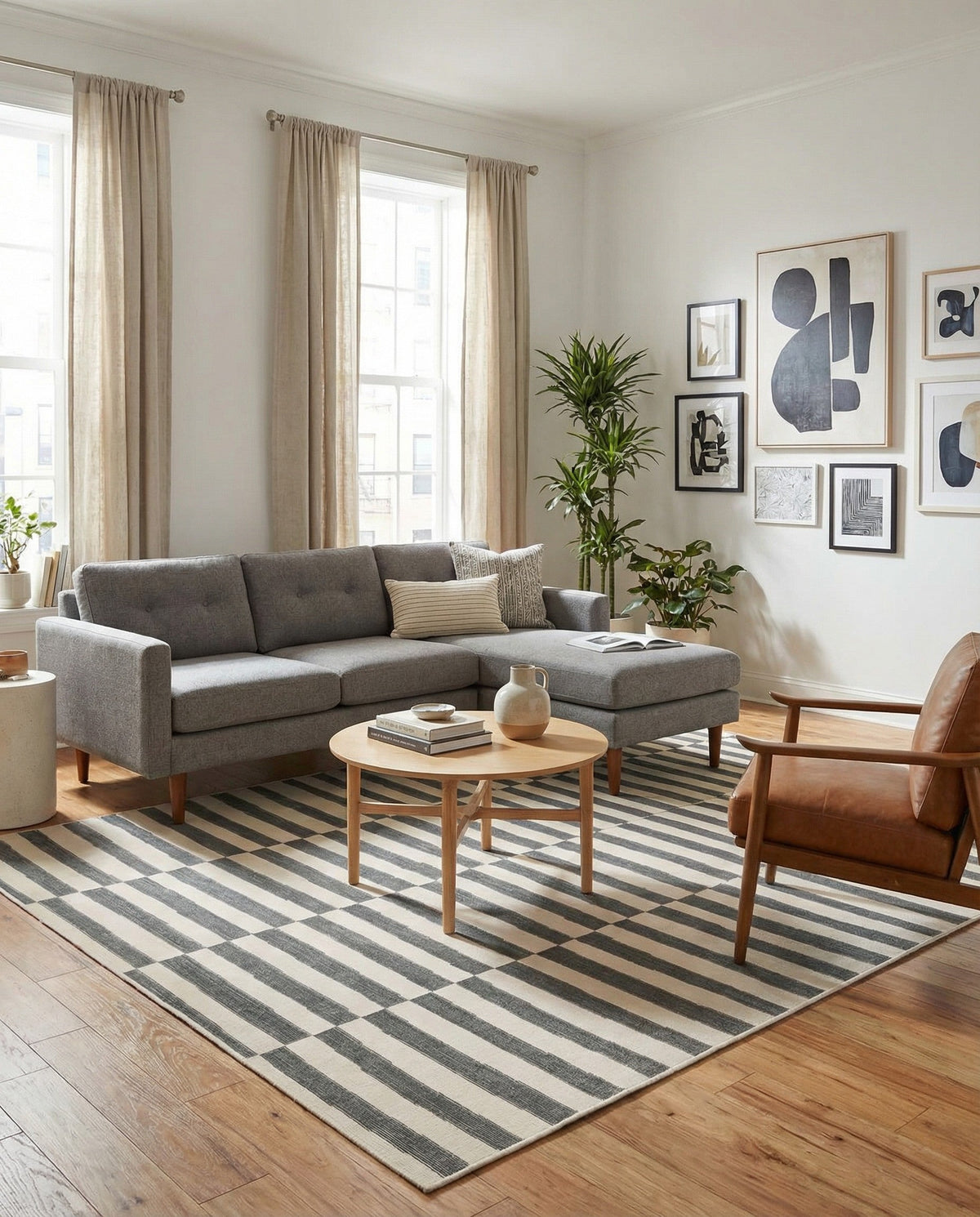 Soho Elegance Collection Area Rug -  Hudson (Dark Gray) Rectangle Dark Gray  lifestyle 17