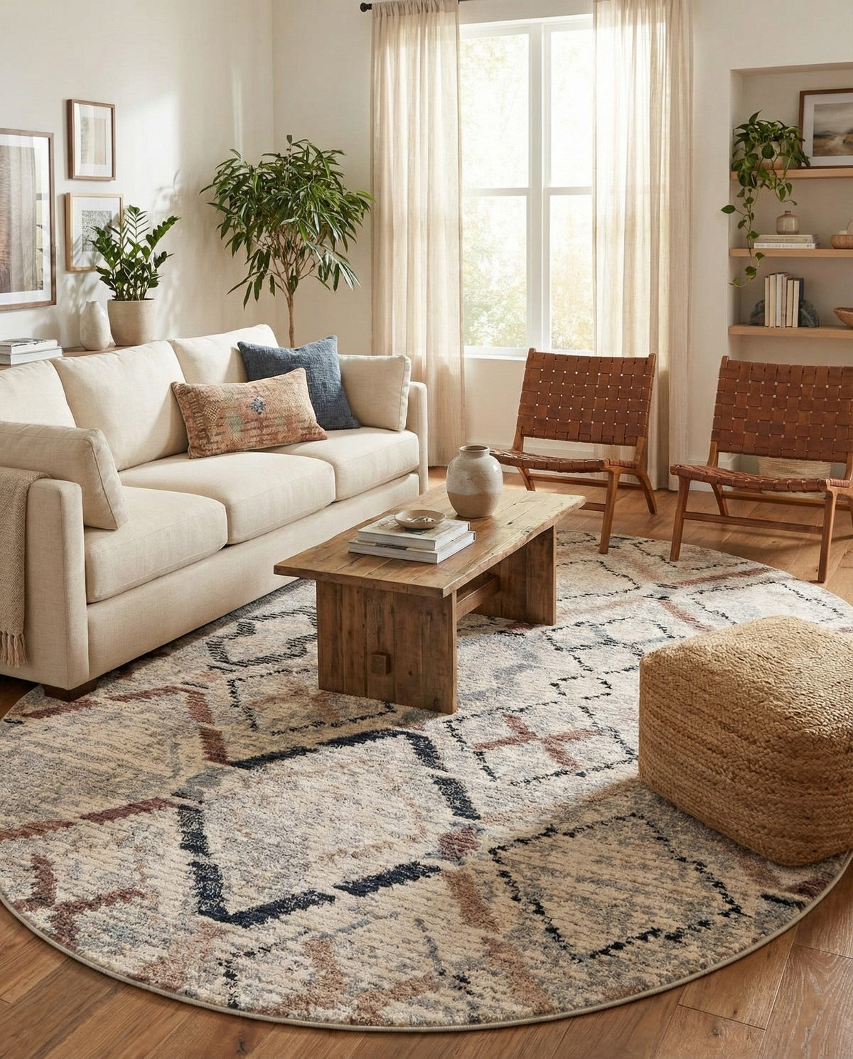 Santa Fe Trails Collection Area Rug - Canyon Oval Multi  lifestyle 89