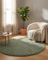 Alpine Plush Collection Area Rug -  Cortina (Sage) Round Sage  lifestyle 67