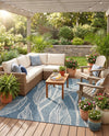Seaside Blooms Collection Area Rug -  Evergreen (Teal) Rectangle Teal  lifestyle 25