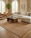 Hampton Stripes Wool Collection Area Rug - Montauk Rectangle Latte Brown  lifestyle 53