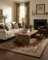 Tabriz Tapestry Collection Area Rug - Azerbaijan (Brown) Rectangle Brown  lifestyle 16