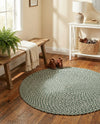 Highland Woven Jute Collection Area Rug - Glenmore (Green) Round Green  lifestyle 33