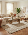 Berber Lattice Shag Collection Area Rug - Atlas (Light Brown) Rectangle Light Brown  lifestyle 8