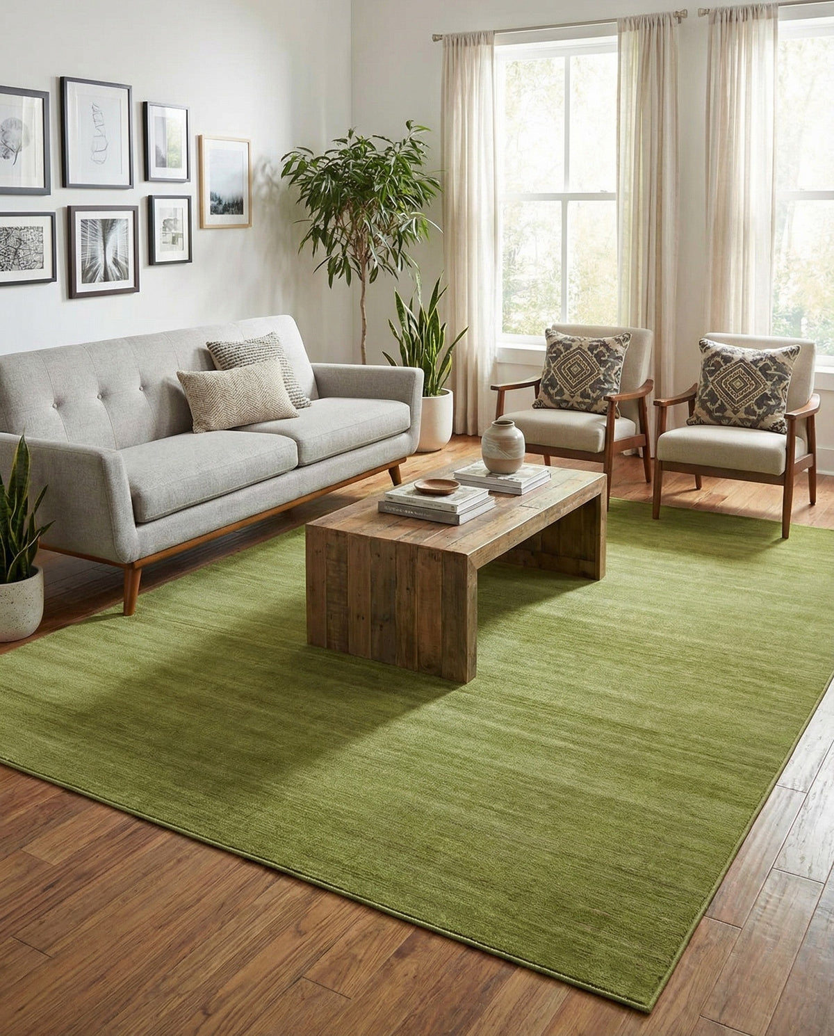 Soho Elegance Collection Area Rug - Chelsea (Green) Rectangle Green  lifestyle 19