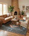 Caspian Wool Collection Area Rug - Ephesus Rectangle Charcoal Gray  lifestyle 12