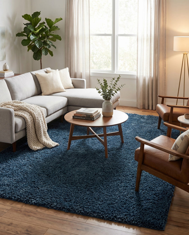 Alpine Plush Collection Area Rug -  Cortina (Marine Blue) Rectangle Marine Blue  lifestyle 13