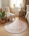 Cambridge Classics Collection Area Rug -  Pembroke (Pink) Round Pink  lifestyle 70