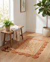 Serenity Braided Jute Collection Area Rug - Seaside Rectangle Natural and Terracotta  lifestyle 31