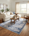 Baroque Era Collection Area Rug - Versailles (Gray Blue) Rectangle Gray Blue  lifestyle 8