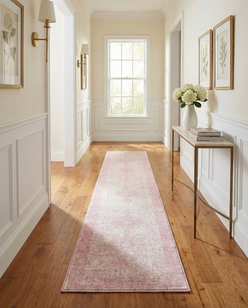 Dover Terrace Collection Area Rug - Marina (Pink) Runner Pink  lifestyle 20