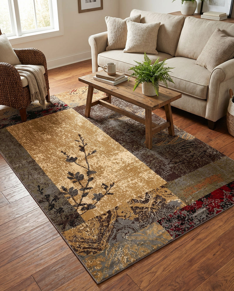 Bistro Lounge Collection Area Rug -  Lungo Rectangle Beige  lifestyle 24