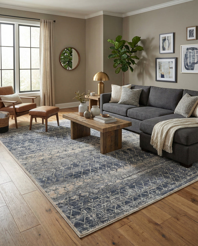 Aegean Elegance Collection Area Rug -  Santorini Rectangle Gray  lifestyle 4