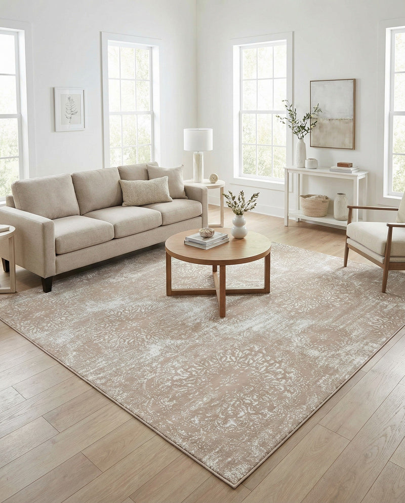 Riviera Elegance Collection Area Rug -  Monaco (Beige) Square Beige  lifestyle 63