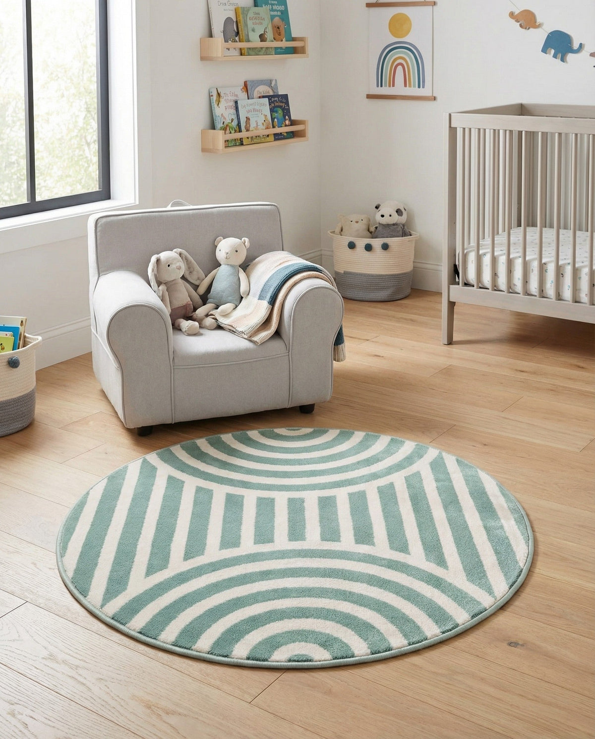 Wonder Tykes Collection Area Rug -  Joydale Round Soft Green  lifestyle 194