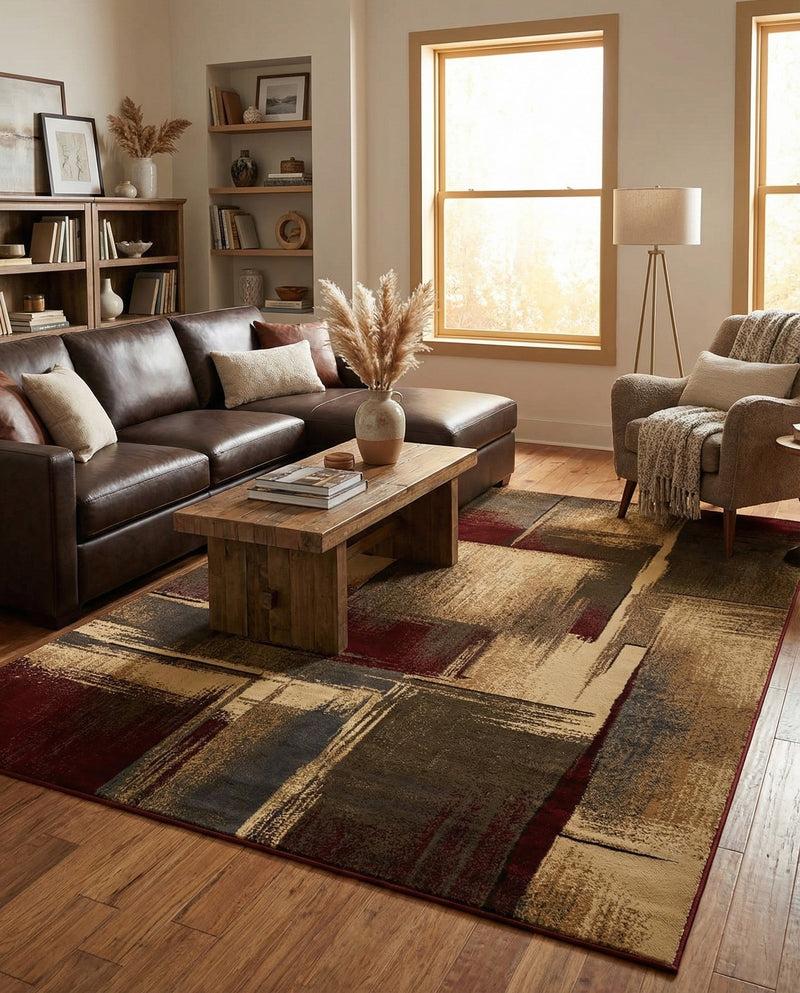 Bistro Lounge Collection Area Rug -  Doppio Rectangle Multi  lifestyle 32