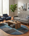 Autumn Meadow Collection Area Rug -  Sycamoreside (Blue Gray) Oval Blue Gray  lifestyle 35