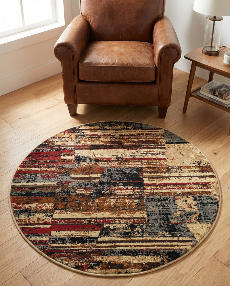 Neptune Elegance Collection Area Rug - Triton Round Multi  lifestyle 74