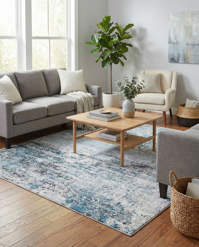 Dresden Elegance Collection Area Rug -  Pirna Rectangle Blue  lifestyle 26