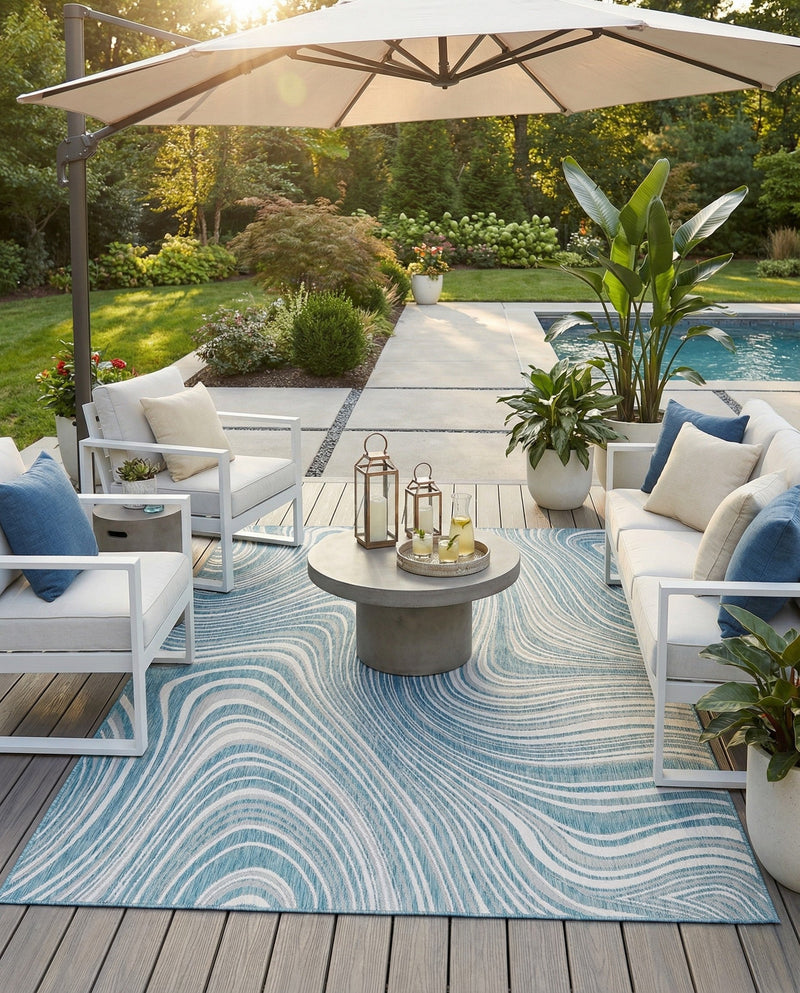 Urban Terrace Collection Area Rug - Soho Rectangle Light Aqua  lifestyle 18