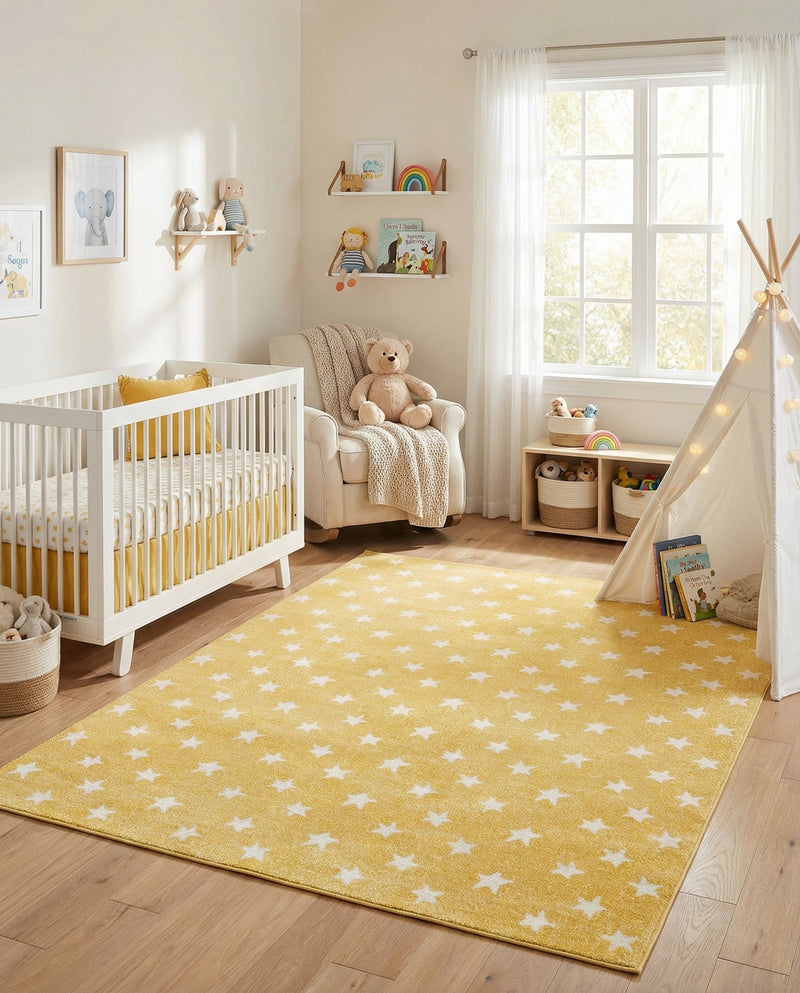 Wonder Tykes Collection Area Rug -  Mosaic Rectangle Soft Yellow  lifestyle 26