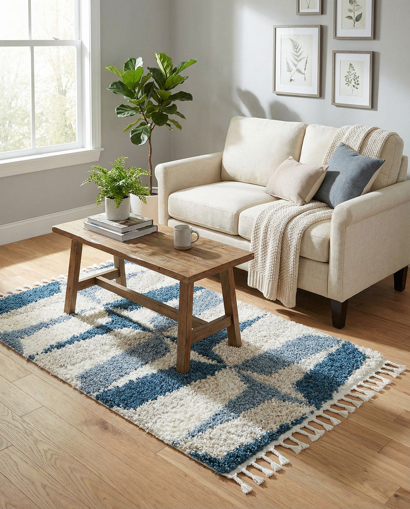 Cozy Cove Shag Collection Area Rug -  Tidewater Rectangle Blue  lifestyle 15