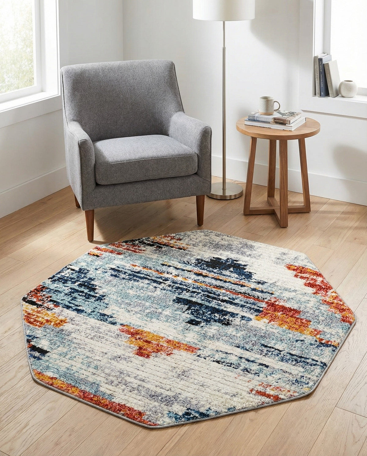 Santa Fe Trails Collection Area Rug -  Arroyo Octagon Multi  lifestyle 87