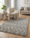 Berber Lattice Shag Collection Area Rug - Atlas (Gray) Rectangle Gray  lifestyle 8