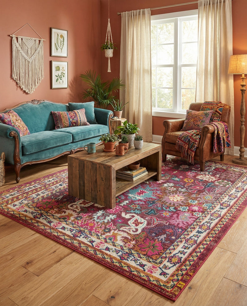 Chateau Elegance Collection Area Rug - Versailles Rectangle Multi  lifestyle 12