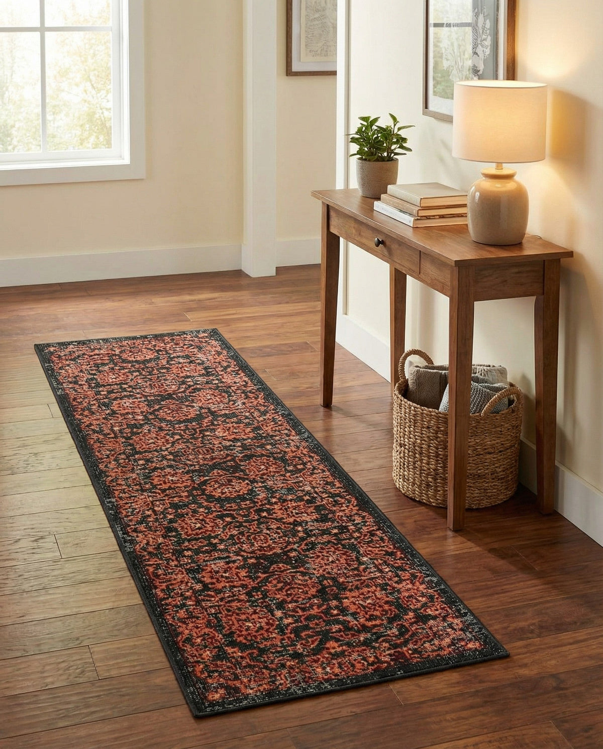 Geneva Terrace Collection Area Rug -  Lausanne Runner Black  lifestyle 192