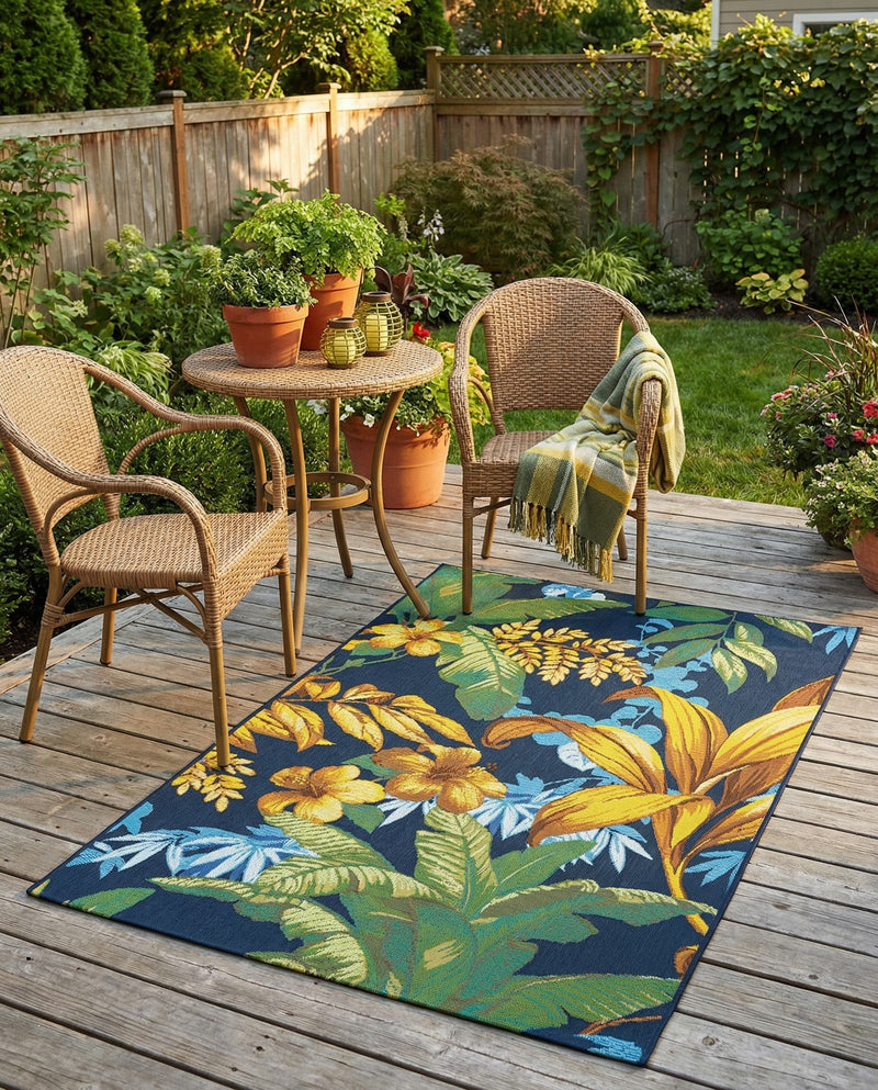 Seaside Blooms Collection Area Rug -  Grove Rectangle Multi  lifestyle 37