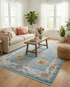 Arcadia Rugs Collection Area Rug - Eden (Aqua and Blue) Rectangle Aqua and Blue  lifestyle 20