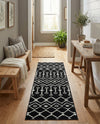 Marrakech Lattice Collection Area Rug - Medina (Black) Runner Black  lifestyle 26