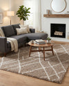 Cozy Haven Shag Collection Area Rug - Serenity (Khaki) Rectangle Khaki  lifestyle 19