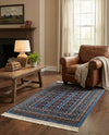Samarkand Elegance Collection Area Rug -  Margilan (Blue) Rectangle Blue  lifestyle 19